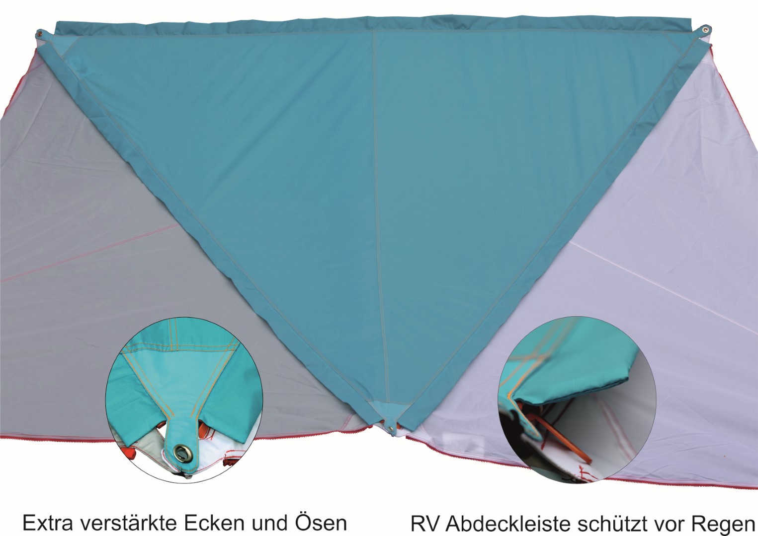 Verbindbares Sonnensegel Zip-Protect Canvas - türkis