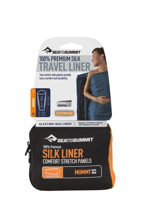 Innenschlafsack Silk Stretch Liner Mummy with hood